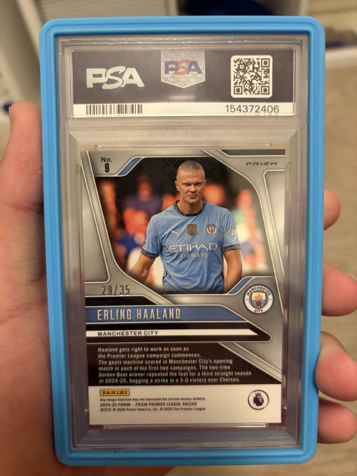 2024 Prizm Erling Haaland White Prizm /35 Psa 9 view 2