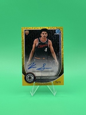 2025-26 Bowman Chrome - Kobe Sanders #BCA-KS Yellow Mojo Auto /75 (RC) 