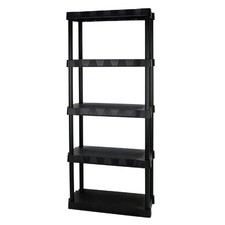 5-Tier Plastic Garage Shelving Unit Easy Assembly Durable Storage Solution New