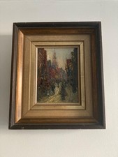 Oil Painting Street Scene Oster 1919