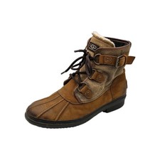 Ugg Australia Women s Brown Waterproof Leather Ankle Boots 100799 Size US 9