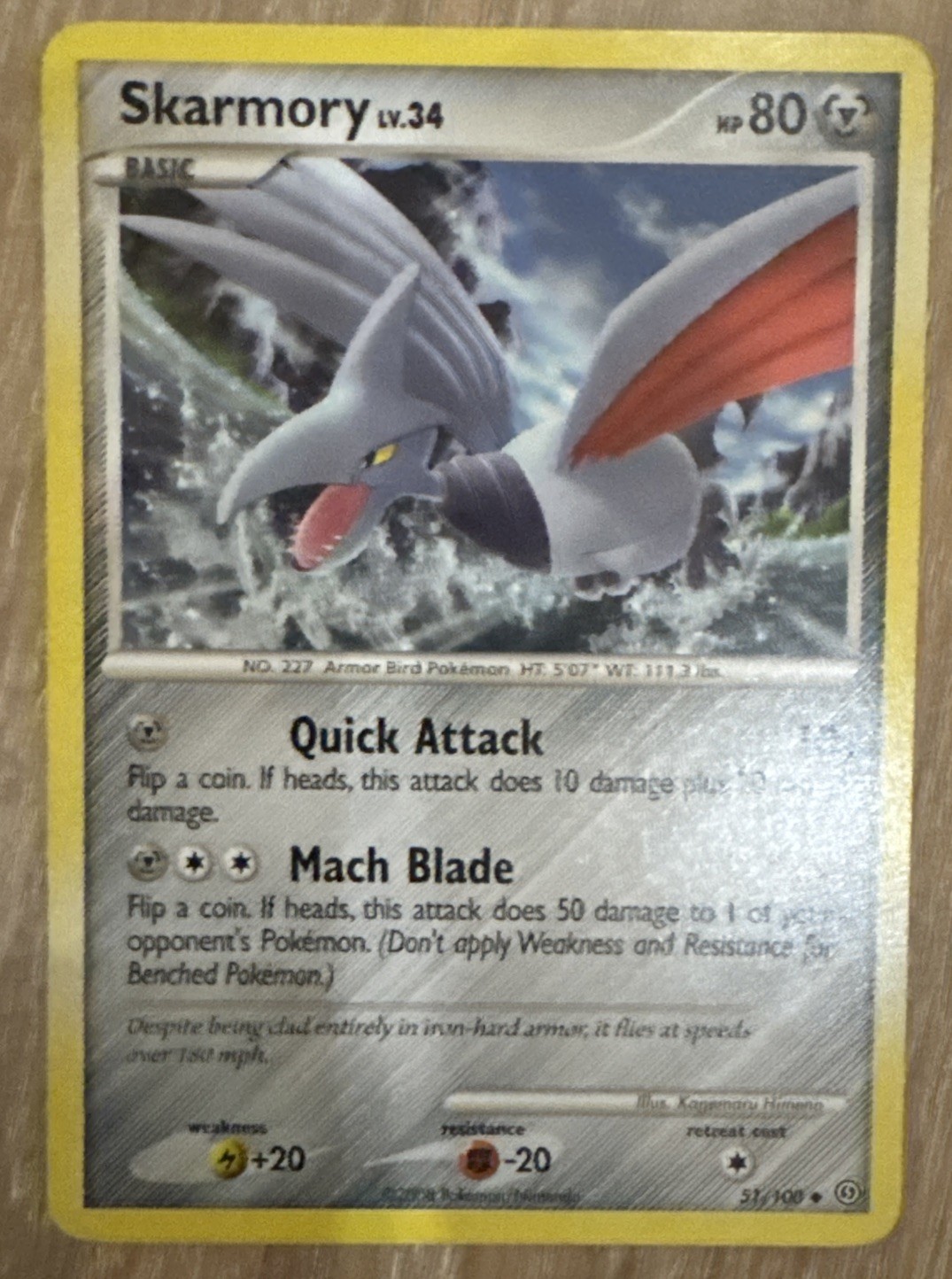 2008 Pokémon Stormfront Regular Skarmory 51/100