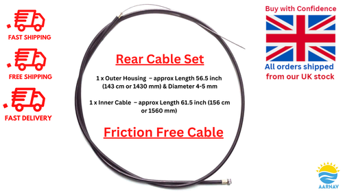 FRONT REAR BMX / MTB BIKE CYCLE BRAKE CABLES, + INNER, Complete Brake Cable Set - Picture 12 of 19