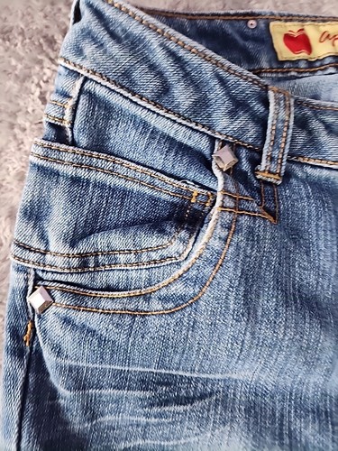 Vintage Teen Girls Apple Bottom Jeans.. Size 12 Straight Leg Style Blue Denim - Picture 5 of 13