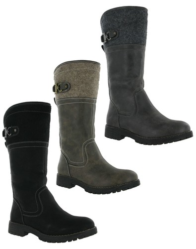 Keddo Invierno Mitad de Pantorrilla Motociclista Hebilla para Mujer Piel  Forrada Suave Tacón Alto Botas De Reino Unido 3-8 | eBay