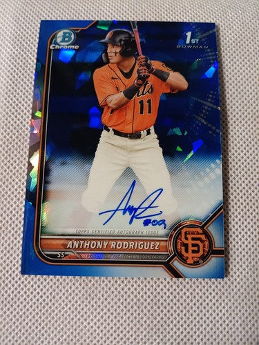 2022 ANTHONY RODRIGUEZ BOWMAN CHROME AUTOGRAPHED AUTO ROOKIE CARD RC #BSPA-ARZ  - Picture 1 of 2