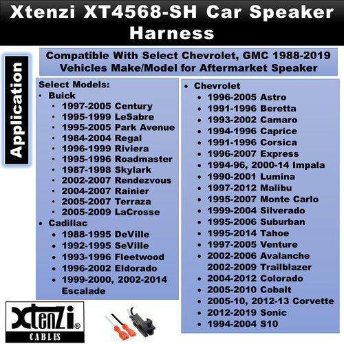 Juego de 2 pares de arnés de altavoces de audio para automóvil Xtenzi para vehículos Chevrolet, GMC, Buick - Imagen 8 de 10