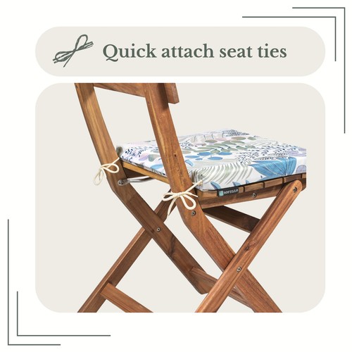 WATERPROOF Chair Cushion Seat Pads OUTDOOR Tie On Garden Patio REMOVABLE COVER! - Picture 230 of 233