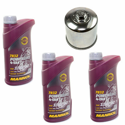 Motoröl Set 15W50 3 Liter Ölfilter KN204C für Triumph America Bonneville Daytona