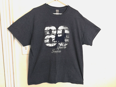 #ad #ad Saratoga Harness Mens Shirt XL Blue 80 Years Casino Short Sleeve Horse Racing $18.98