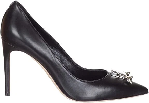Zapatos de tacón DSQUARED2 para mujer de cuero negro 'Pierce Me' punta puntiaguda - 10... Foto 3 de 4