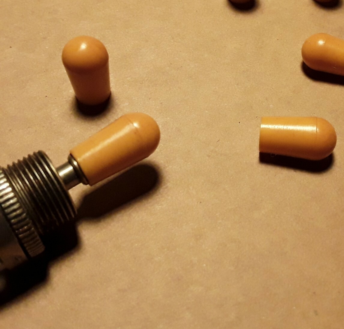 1 Lightly Aged Amber Switchcraft switch tip Relic for US Gibson