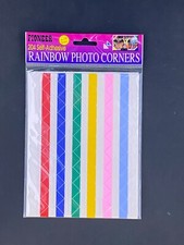 Pioneer Rainbow Photo Corners 204 Self Adhesive Multi Color Plastic Vintage