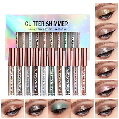 10 Farben Flüssiger Lidschatten: Liquid Chameleon Eyeshadow Shimmer Glitter M