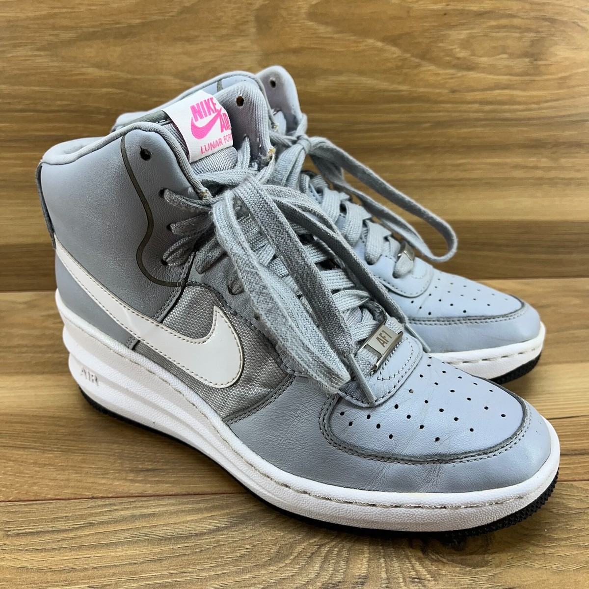 Nike Air Lunar Force 1 Size 7 Sky High Wedge Sneakers Gray