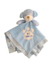 Baby Gear Blue Puppy Dog My Buddy Satin Trim Lovey Baby Security Blanket Plush
