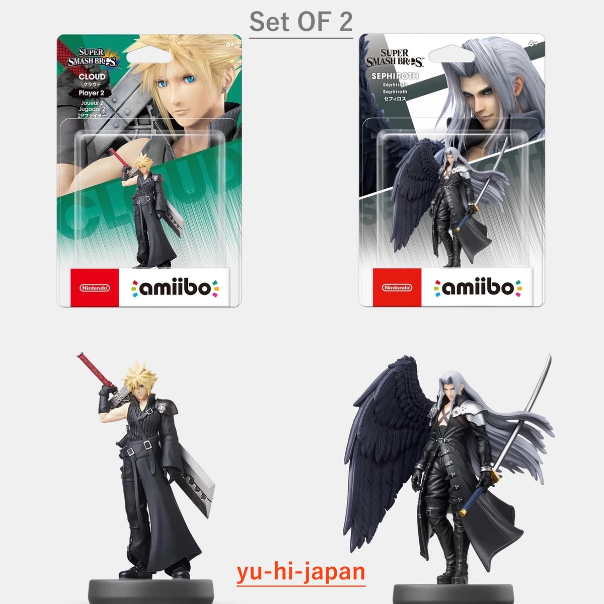 Nintendo amiibo Cloud & Zephyros Set Of 2 (Super Smash Bros