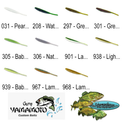 Yamamoto Shad Shape (68L-10) Drop Shot Minnow Worm Any 21 Fishing Bait Colors