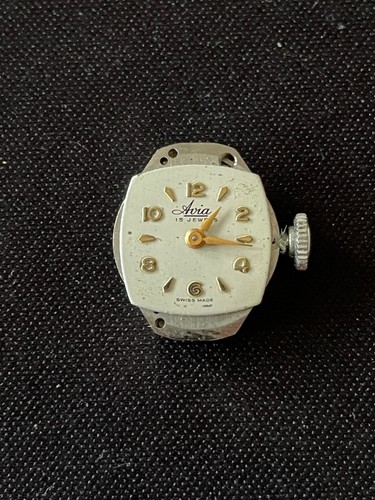 Orologio Vintage Avia Cocktail - Swiss Made, 15 Jewel Carica Manuale, Funzionante, Senza Cinturino - Foto 6 di 7