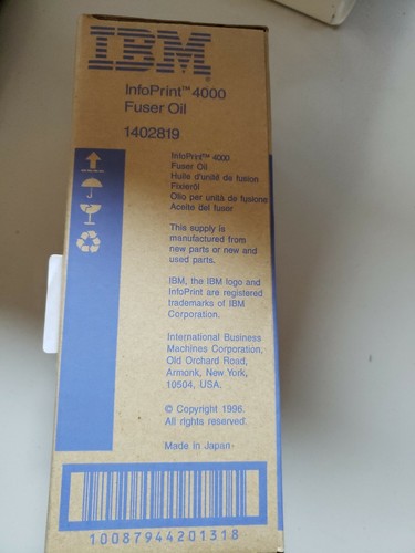 IBM InfoPrint Systems IP4000 HUILE DE FUSION 1402819,