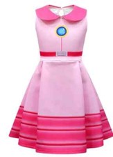 Super Mario Princess Peach Costume for Kids Birthday Halloween Party Cosplay