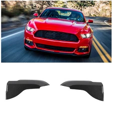 2pcs Inner Door Armrest Decor Cover Trim Bezel For Ford Mustang 15+ Carbon Fiber