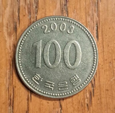 2003 South Korea 100 Won Admiral Yi Sun-sin reeded edge 5.42g 24mm