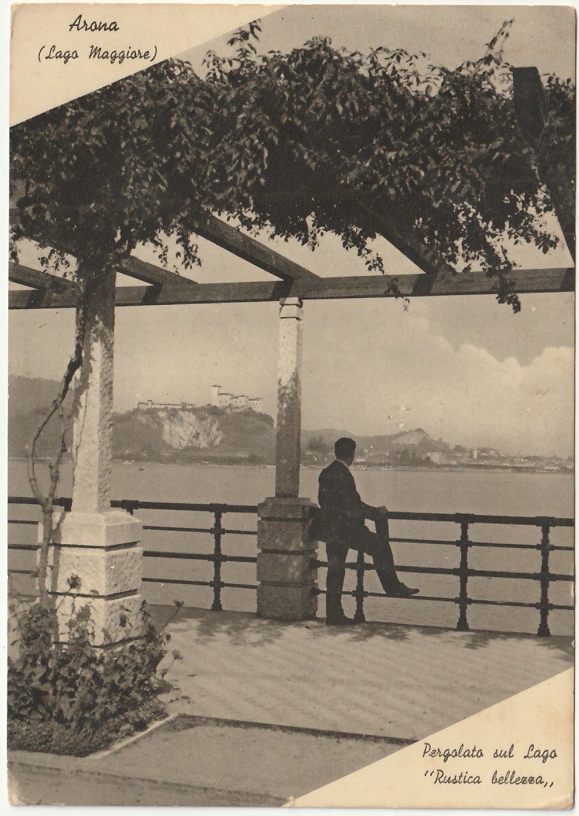 ARONA - NOVARA - PERGOLATA SUL LAGO - VIAGG. 1955 -11364-