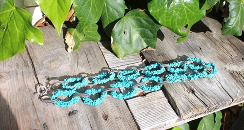 Vintage Estate Sterling Silver 925 & Chunky Turquoise Stones Chips 29” Necklace - Picture 14 of 16