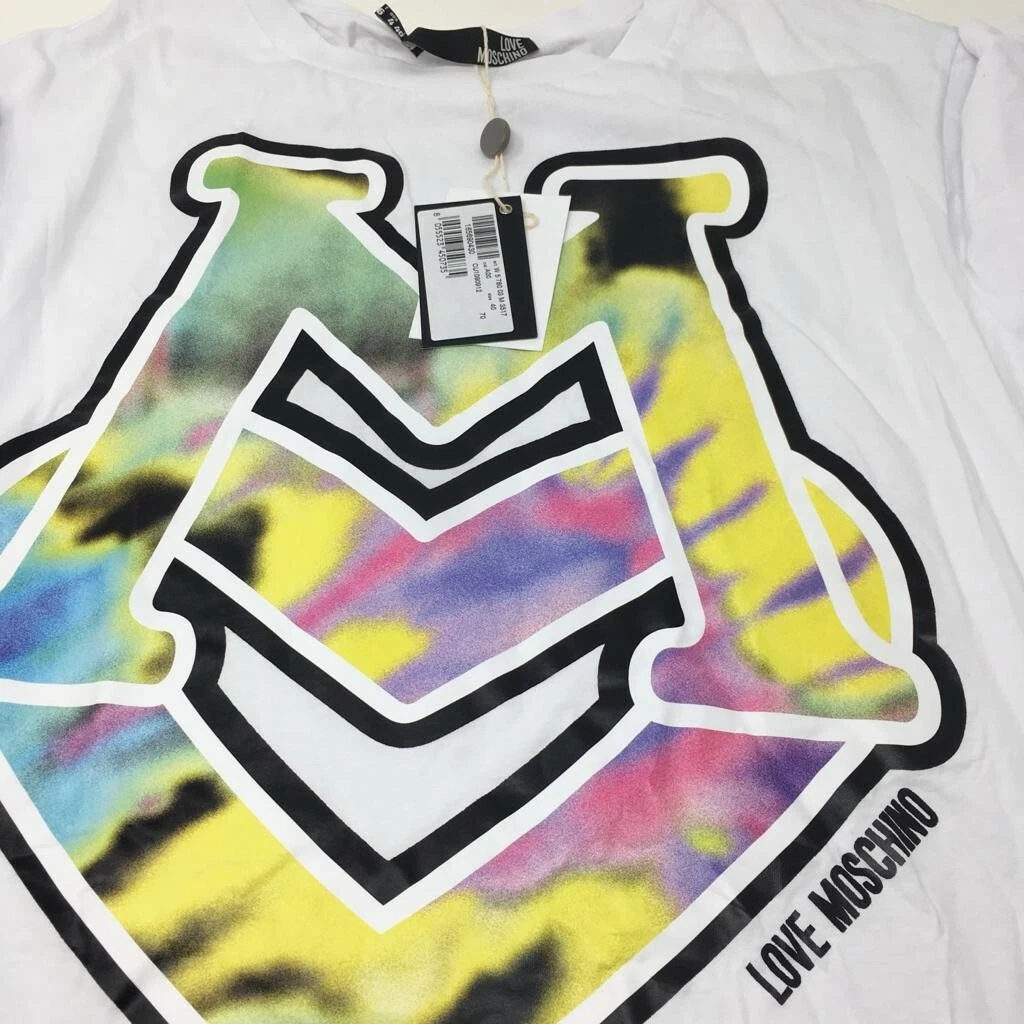 Abito T Shirt LOVE MOSCHINO con Stampa Logo Bianco UK 8 IT 40