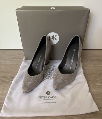 Neuwertige Peter Kaiser Pumps Highheels Klara Siber Glitzer Grösse 39 (6)