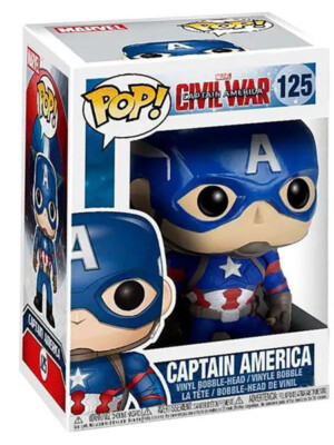 Funko POP #125 Marvel Captain America Civil War Captain America Figure  Brand New