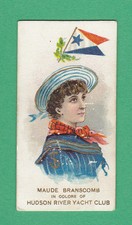 W. DUKE & SONS LTD. - RARE YACHT COLORS CARD - HUDSON  RIVER  YACHT  CLUB - 1890