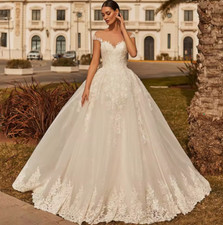 Gorgeous Ball Gown Wedding Dresses Bridal Gown Sheer Scoop Cap Sleeve Appliques
