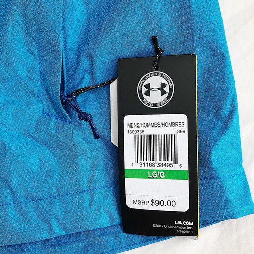 NWT Under Armour Men's Large Overlook Waterproof Rain Jacket UA Storm Blue $90 - Picture 10 of 11