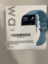 Yihou Black Waterproof Fitness Tracker Smartwatch W/ Heart Rate Monitor Used