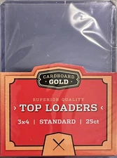 Cardboard Gold 3x4" Toploaders Standard Size (Pokemon, Magic, Yugioh) Pack of 25