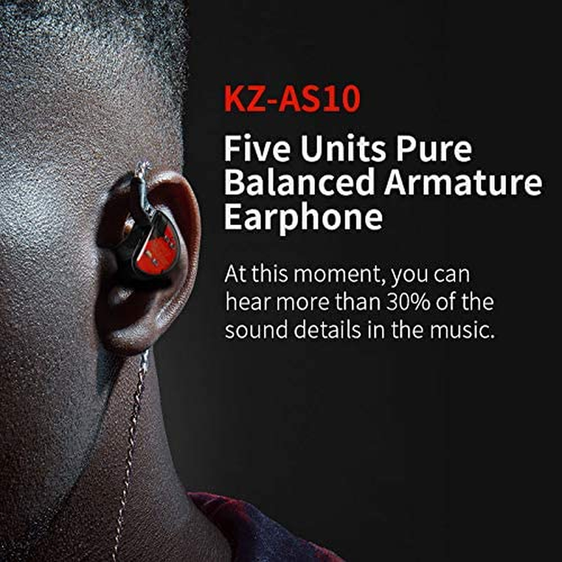 KZ AS10 Pure 5 Balanced Armature 5BA Earphone Musician In Ear Monitor 