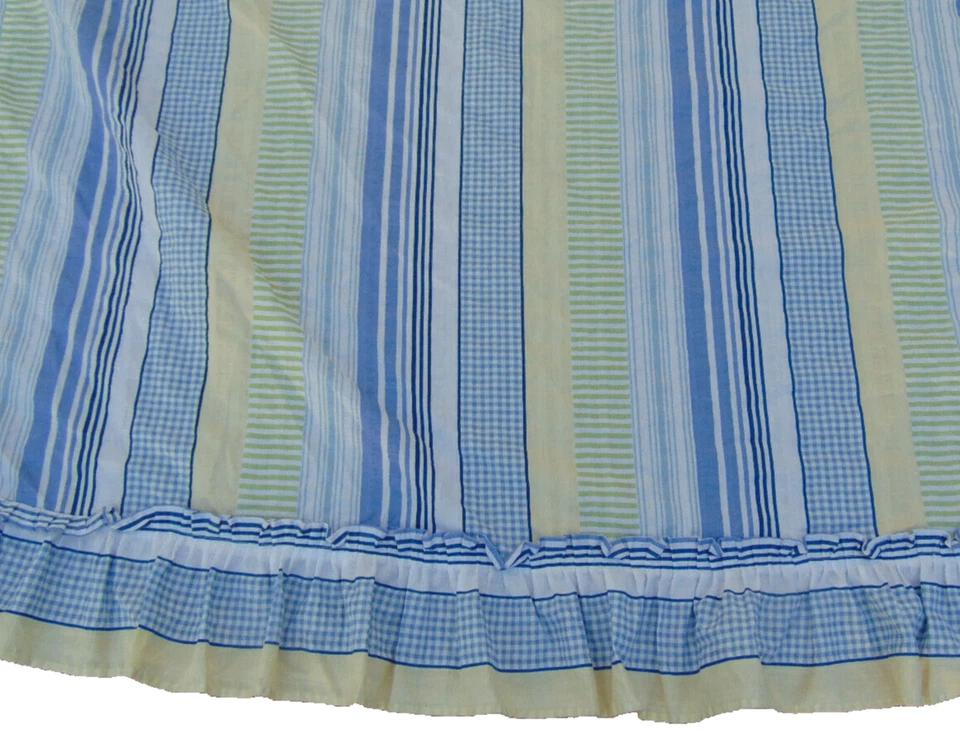 JUEGO COMPLETO COLCHA A RAYAS GINGHAM MULTICOLOR AZUL DOLLY MADISON INC. DE COLECCIÓN Foto 3 de 4