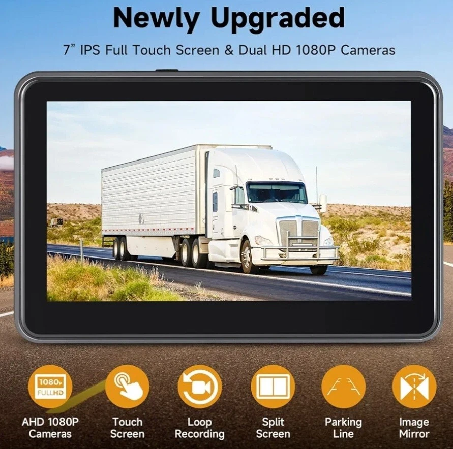 Wired Backup Camera with 7'' Touch Screen Monitor, Rear View Camera System fo... - Image 2 of 4