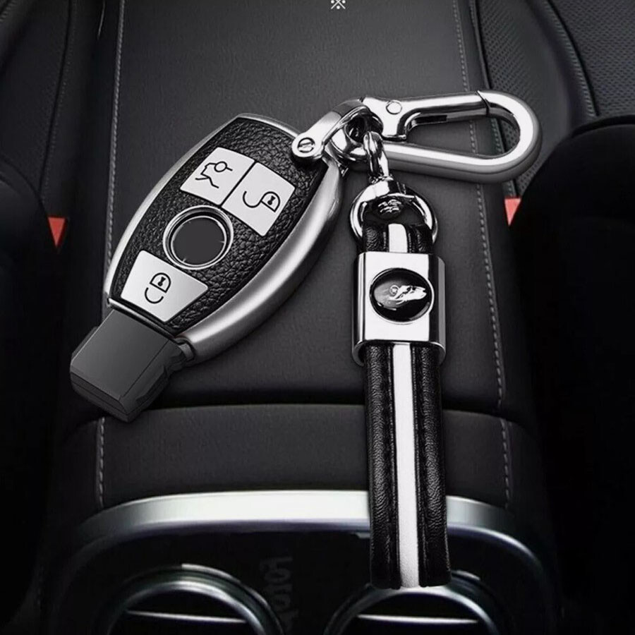 Mercedes Car Key Rack Leather Key Cover Case Car Shell And Fob Holder Accessories For ...