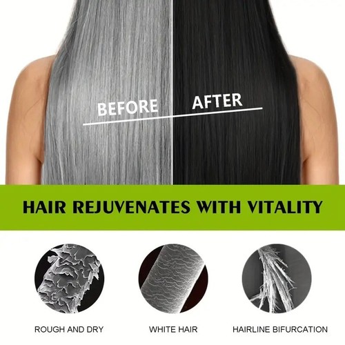 Black Hair Dye Shampoo 3 in 1 for Gray Hair, Herbal Ingredients Natural Shampoo - Picture 10 of 18