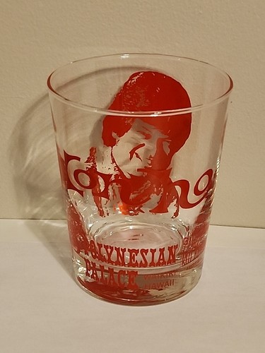 Vintage Don Ho Polynesian Palace Bar Glas Waikiki, Hawaii - Lowball Whiskey