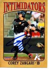 Corey Zangari 2016 Kannapolis Intimidators Signed Card