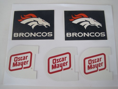 Denver Broncos Stickers Oscar Mayer Old New Logo
