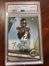 2023 Travis Hunter Auto Bowman U 1st Chrome PSA 10
