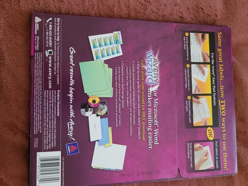 Avery Clear Easy Peel Address Labels Laser 1 1/3 x 4 #5662 Open Box - 30 Sheets - Picture 2 of 2