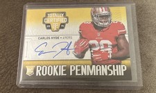 Twenty fourteen totally certified Carlos hyde AUTO #D 10/10 Rookie card 1/1 GOLD. rookie card picture