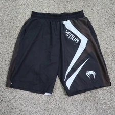 Venum Shorts Men Medium Black MMA Training Fight Grappling Kickboxing Drawstring