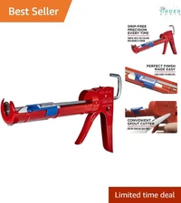 Caulking Gun Steel Half-Barrel Frame 10:1 Thrust Drip-Free for Low Viscosity